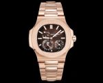Patek Philippe Nautilus Women Cal.240PS 40mm Rose Gold Stainless Steel Strap Brown Dial Watch
